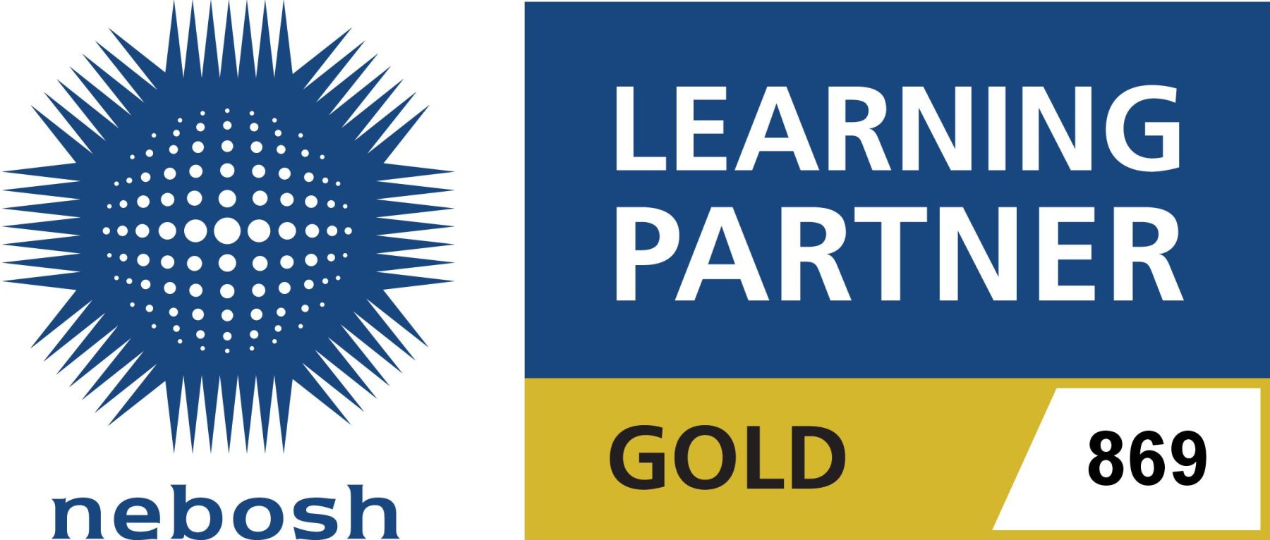 NEBOSH logo and Learning Partner Number 869
